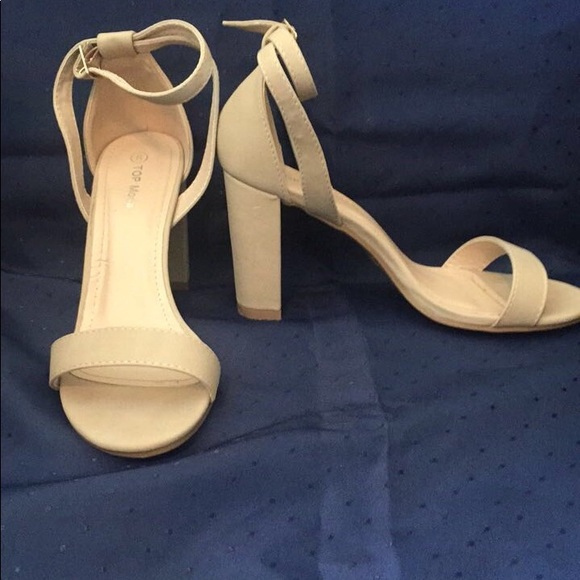 Nude Block Heels - Picture 2 of 6